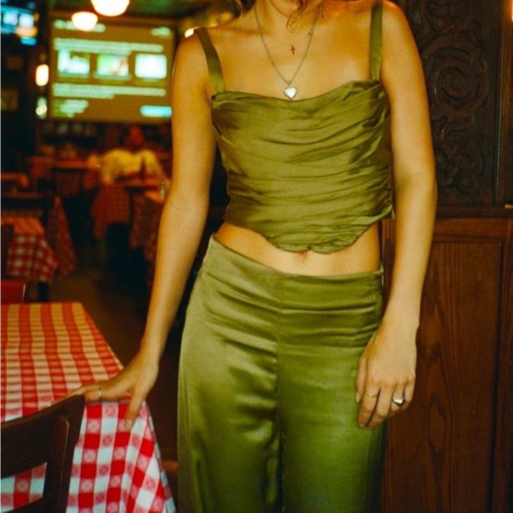 Zara Green Satin Set